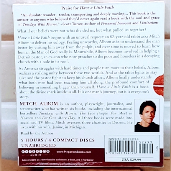 HAVE A LITTLE FAITH (A TRUE STORY) - AUDIO BOOK ON CD (2009) - Picture 2 of 2